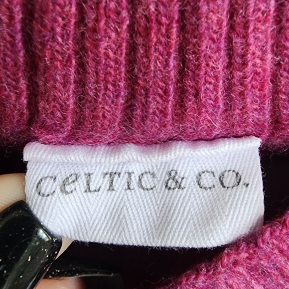 Celtic & Co. Pink 100% Lamb Wool Crewneck Sweater, Sz XS - Picture 5 of 8